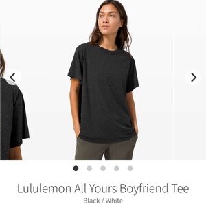 All Yours Boyfriend Tee (Black / White, size 6)